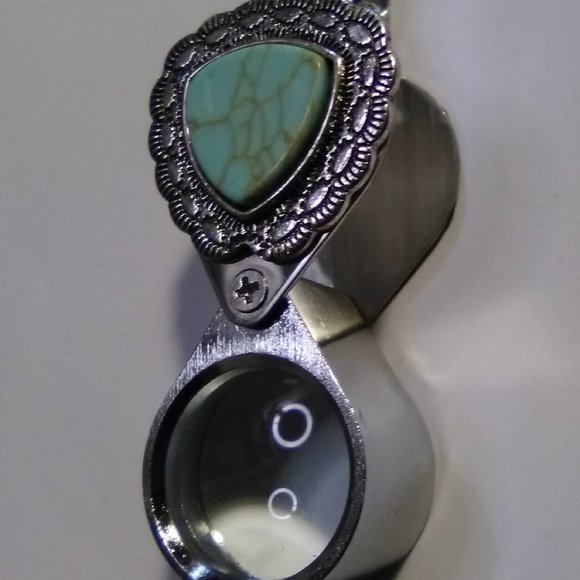 Magnifying Glass Turquoise Style Embellishment Jeweler's Loupe Pendant N… - Picture 7 of 7
